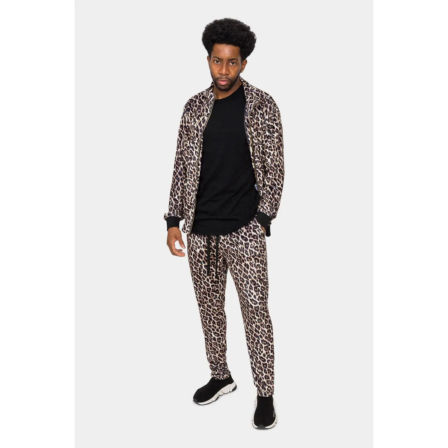 Leopard Velvet Velour Track Suit