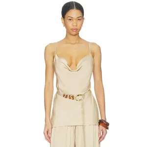 Shona Joy Agnes Cowl Neck Tunic With Belt in Oat