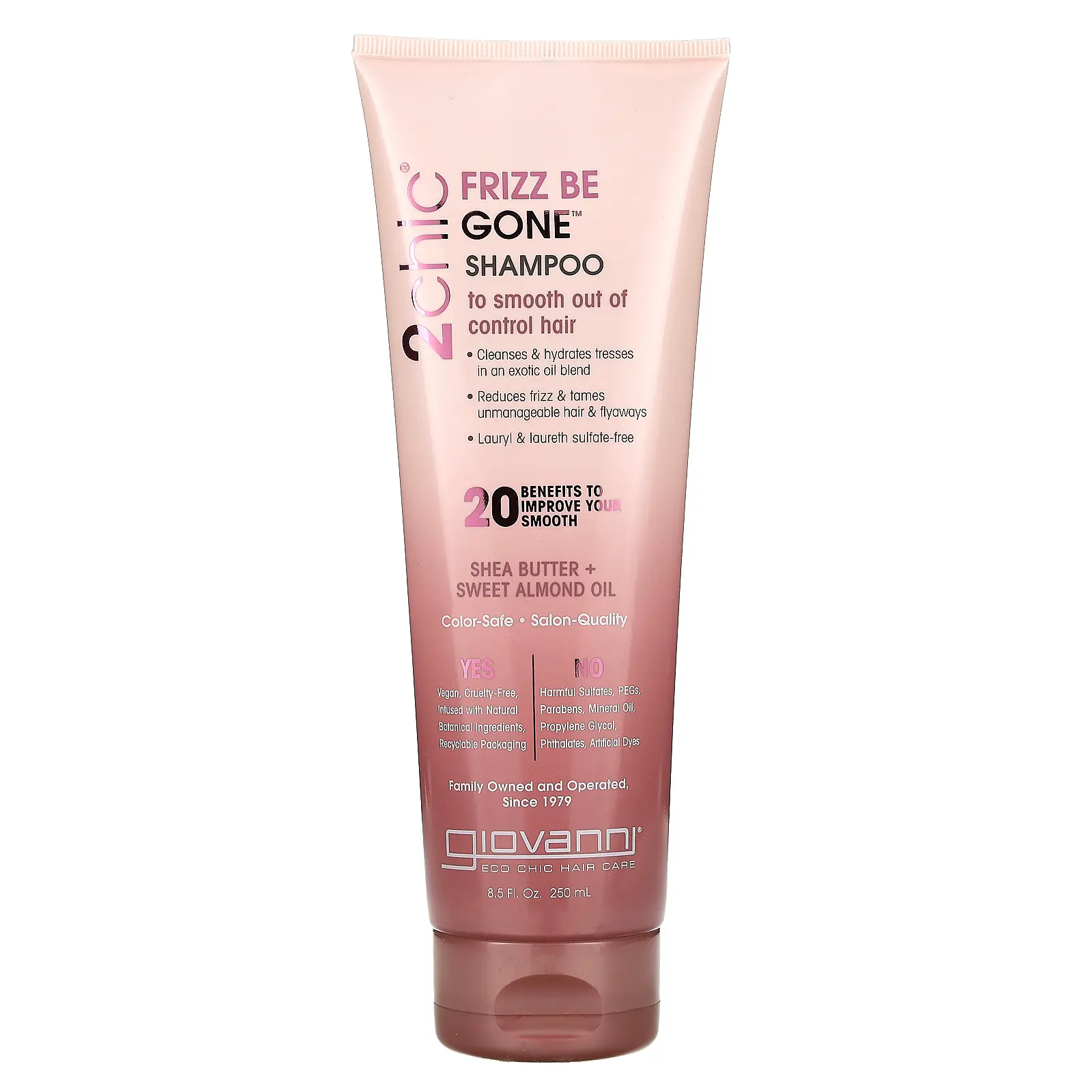 Giovanni 2chic, Frizz Be Gone Shampoo, Shea Butter + Sweet Almond Oil, 8.5 fl oz (250 ml)