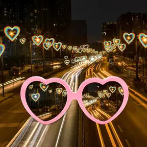 Technology Heart Party Creative Glasses, Colorful Heart Pattern, Perfect for Christmas and Holiday Parties, Frame and Lenses Included