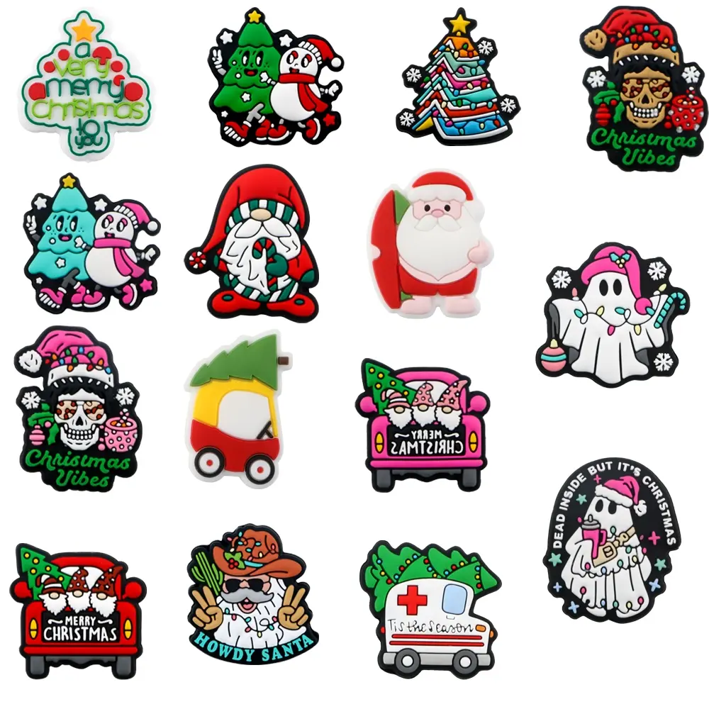 5pcs New Christmas Silicone Focal Beads featuring Christmas tree, Santa Claus, and other elements. Suitable for various DIY beaded pens, phone charms, necklaces, name tags Etc Handmade Products. DIY Beading Accessories