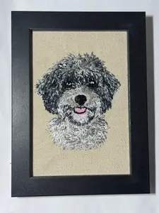 Doodle Cavachon Dog Breed Machine Embroidered and Framed!  Unique Canine Charm Tabletop Decor for Home or Office! Other Designs and Breeds Available! Desktop Decoration Sign