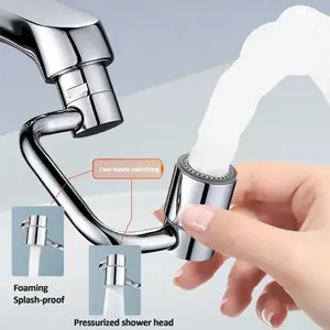 1440° Rotatable Faucet Aerator Extension - Easily achieve full control, 2 modes to prevent splashing, suitable for kitchen and bathroom sinks - dishwashing, handwashing, face washing, hair washing, multi-functional universal faucet nozzle
