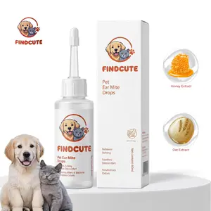 FINDCUTE Pet Ear Cleaner 60ml – Kills Ear Mites, Relieves Itching & Inflammation, Eliminates Ear Odor, Antibacterial, Forms Protective Layer for Dogs & Cats