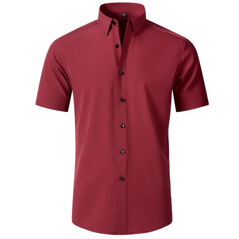 Wine red short sleeved shirt
