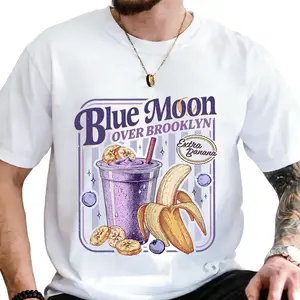 Blue Moon Over Brooklyn Shirt Heated Rivalry Extra Banana Smoothie Tshirt Scott and Kip Movie Tee Romance Book Movie Made In USA For Women For Men [LunarLoop 180G/230G 100% cotton short-sleeve/hoodie, soft and comfortable]