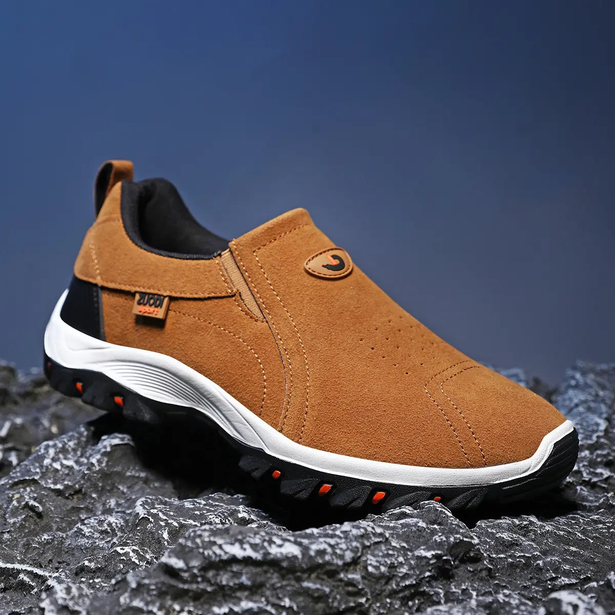 Men's Breathable Low Top Sneakers, Comfortable Slip-On Trek Shoe with a Non-Slip Sole for Durable Outdoor Trekking, Breathable Shoes, Hiking / Light Outdoor, Laces, Lightweight, Mesh, Slip Resistant