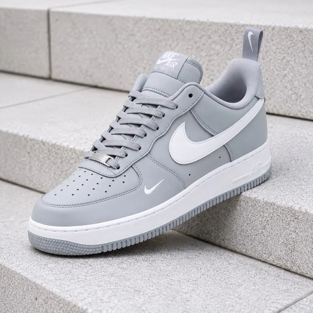 Nike Air Force 1 Low '07 LV8 Carbon Fiber Swoosh Wolf Grey White Men's Fashion Sneaker New