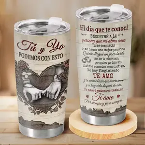 [BNB] “Tú y Yo” 20oz 30 oz Insulated Tumbler – Romantic Spanish Love Quote Gift for Wife Girlfriend, Stainless Steel Insulated Cup from Husband Boyfriend, Valentine Anniversary Mothers Day Gift for Her, A Special Tumbler for Unforgettable Moments