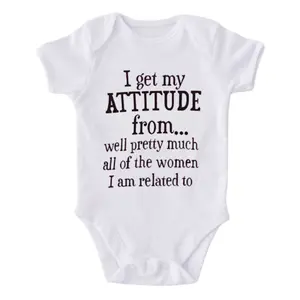 “I Get My Attitude from All the Women I’m Related To” Baby Bodysuit & Toddler Tee – Funny Infant Clothing, Cute Gift for New Moms & Grandmas, Hilarious Baby Shower Present