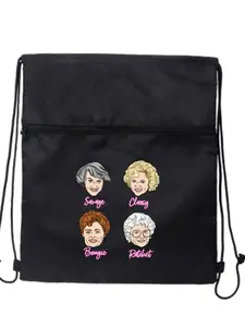 Golden Girls Personality Squad Graphic Drawstring Zipper Backpack Cute Lightweight for School & Outdoor Play