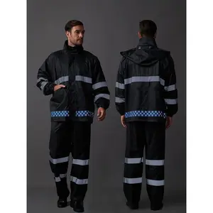 2-piece set featuring a raincoat jacket and rain pants with pockets for outdoor hiking and work, suitable for both men and women, available in multiple colors