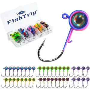 Crappie Jig Heads, 25/40packs Fishing Jig Heads Hooks with 3D Eyes Swimbait Jig Head for Crappie Bass Fishing 1/32oz, 1/16oz, 1/8oz, 3/16oz, 1/4oz