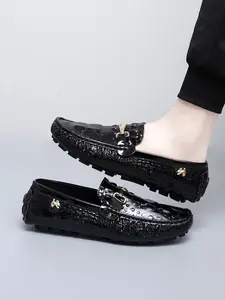 Men's Business Fashionable Loafers Slip-On Loafers Spring Leather Formal Shoes All Seasons Lightweight Anti-Slip Rubber Sole Sizes 38-48 Work Party Office