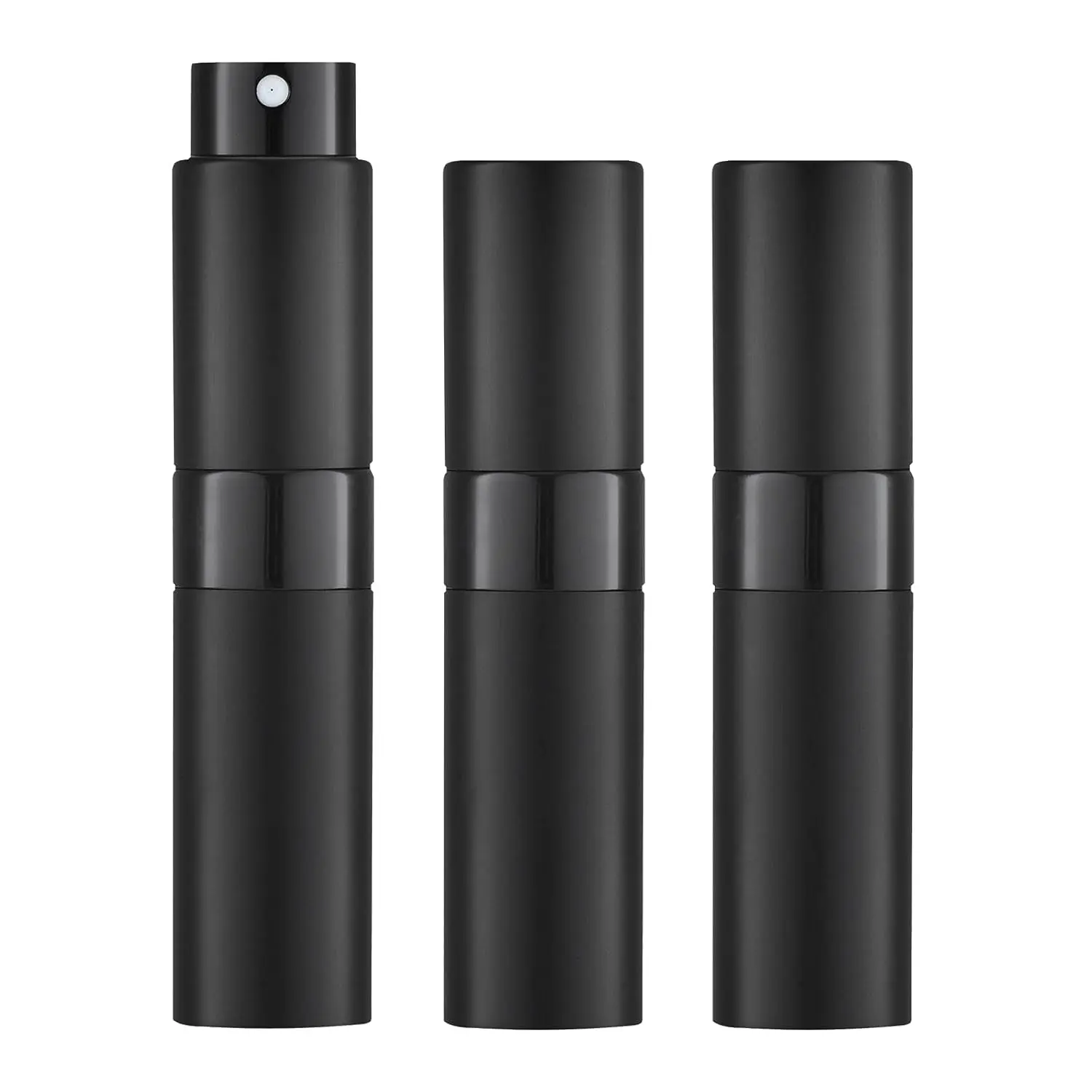 8ML Atomizer Perfume Spray Bottle for Travel (3 PCS) Empty Cologne Dispenser, Portable Sprayer Travel Essentials for Men and Women (Black)
