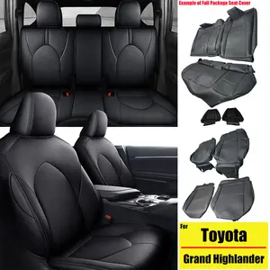 Custom Fit Faux Leather Full Coverage Replacement Cushions with Seat Foam for Toyota Grand Highlander 2024-2026 8-Seat, Black Automotive Car Interior Protectors, Car Accessories, Accessories For Car, Car Seats Covers, Waterproof