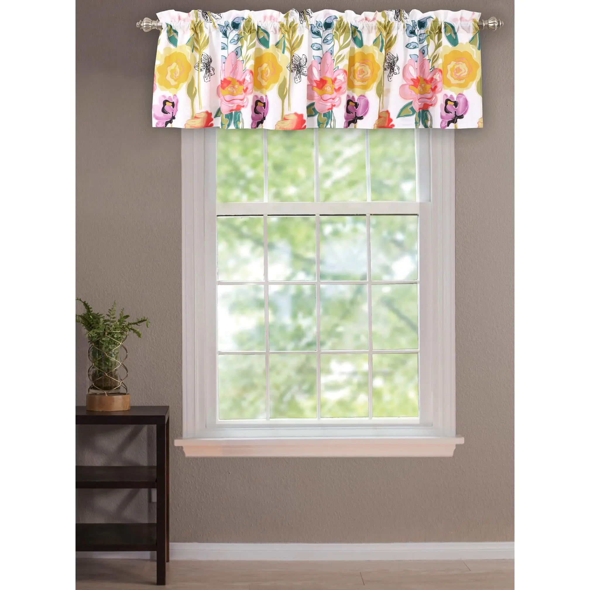 Greenland Home Watercolor Dream White Valance, 84x19 Inches