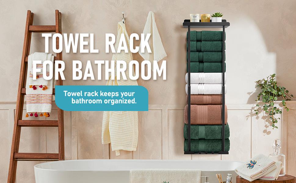 Bathroom Towel Storage Rack,30 inch Retractable Wall Mounted Towel Holder,Space-Saving,For Bathroom Bath Towel Storage,Ideal For Keeping Bathroom Tidy & Stylish