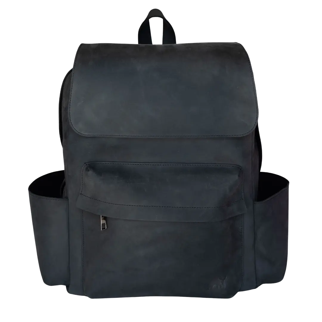 Leather Rugged Backpack - Black Edition Leather Rugged Backpack - Black Edition