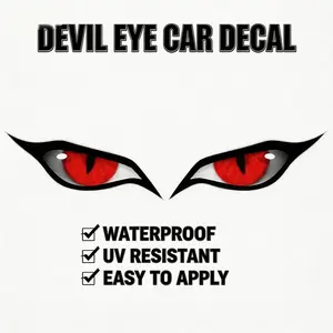 3-Pack Raptor Eye Car Stickers, Horror Rearview Mirror Decals for Trucks SUVs, Waterproof UV Resistant Scratch-Proof Vinyl, Spooky Halloween Car Decor, Universal Fit Auto Exterior Accessory
