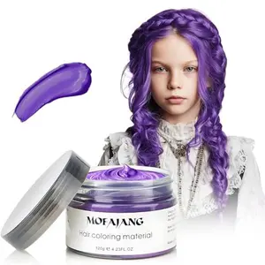 Purple Temporary Hair Color Wax, Washable Hair Dye Wax, Hair Styling Clay for Men Women Kids, Non Permanent Purple Hair Color, Strong Hold Styling Wax, Cosplay Party Festival Halloween Hair Makeup, Easy Wash Out
