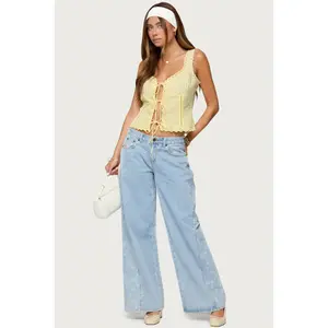 Fiore Eyelet Tie Front Top