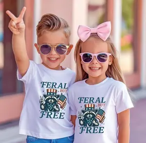 Feral But Free Fourth of July youth and adult shirt, toddler boy clothing, country boy clothes, family tee, Matching 4th of JulyT ee