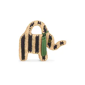SIMONMILLER Elephant Bag in Black & Natural Strip