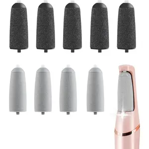 5pcs black 4pcs gray Pedicures Replacement Heads Flawless Pedi,Machines not included， Eelectric Tool Foot File, Pedi Replacement Roller Head fit Finishing Touch Flawless Pedi Manicure Nail Cutics Black/Grey