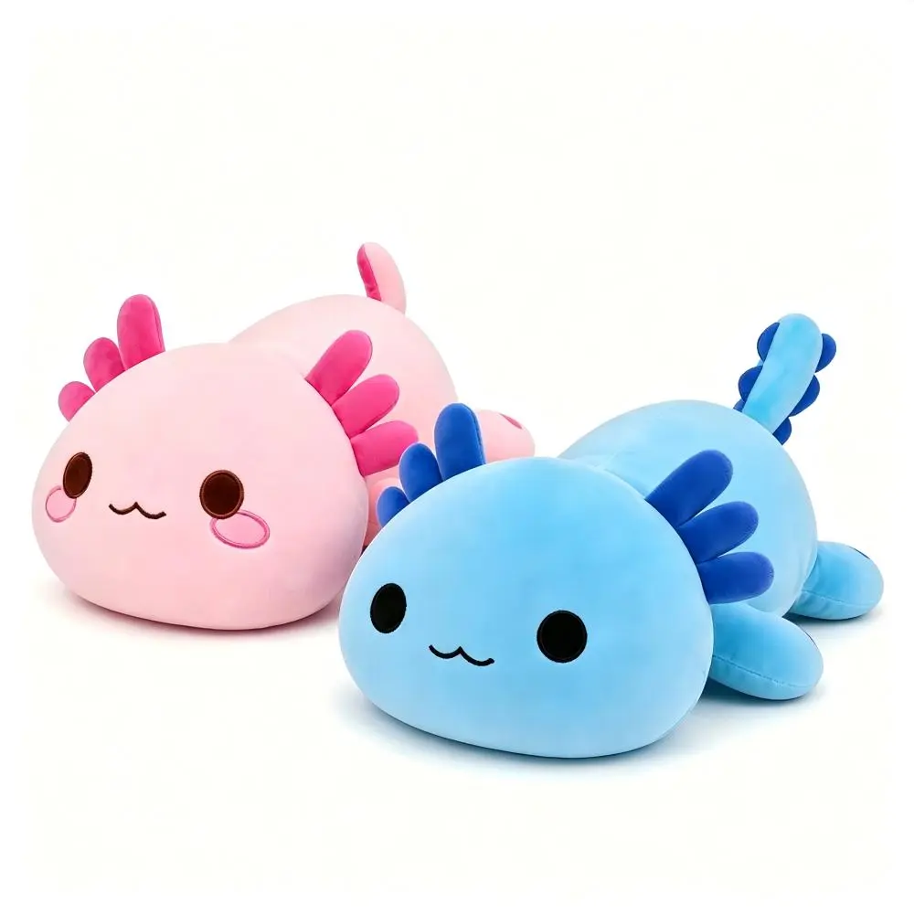 Onsoyours Original Axolotl Plush Cute Stuffed Animal Soft Pillow Kawaii Plush Toy Gift for Kids & Adults (Pink & Blue Axolotl, 8" & 13")