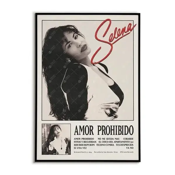 Selena Vintage Music Inspired Poster, Retro Tejano Cumbia Music Wall Art (Unframed / Print Only)
