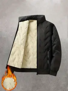 Men's Winter Fashion Clothing Fleece Jacket with Pockets & Zipper, Comfortable Fabric for Daily Wear, Work, Travel, Running, Casual Outdoor Use