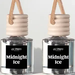 Midnight Ice Car Air Hanging Fragrance Oil Diffuser – Car Air Freshener Diffuser for Essential Oils, Scents Fragrance Aromatherapy Automobile Diffuser, Long Lasting Car Diffuser Bottle 2 PCK
