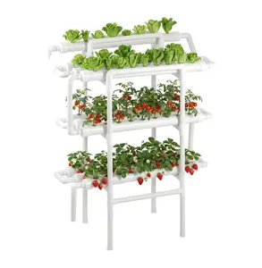Hydroponic Grow Kit 90 Sites 3-Tier, Indoor Garden System with Timer, UPVC Pipe, Vegetable & Fruit Planting, Sun Blocking, Automatic Irrigation Default
