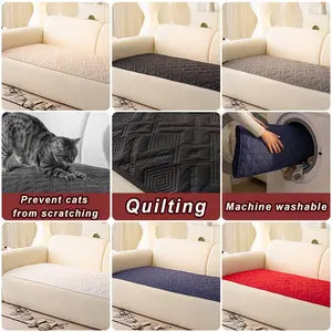 1PC Lightweight Thin Sofa Cushion for 2/3/4 Seater L-Shaped Sofas, Modern Ultrasonic Embossed Geometric Pattern, Pet Friendly