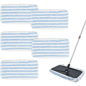 5 Pack Mop Refills for O Cedar Hardwood Floor 'N  Microfiber Mops, MOp Heads Replacements, Microfiber Mopping Refills 15x8 Flat Dust MoP Pads for O Cedar, Washable (Mop Handle Not Included)