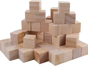 150 Pack 1 Inch Unfinished Wooden Cubes, Blank Wooden Blocks for Crafts Making