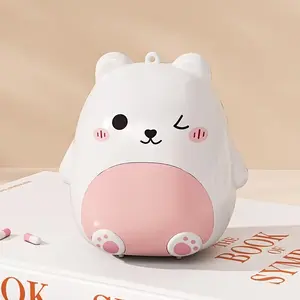 Cute Bear Portable Medicine Box, Large Capacity Sealed Drug Storage, Vitamin Organizer, Lid and Easy Open Design, Durable Abs Material, Compact Organizer, Supplement Organizer