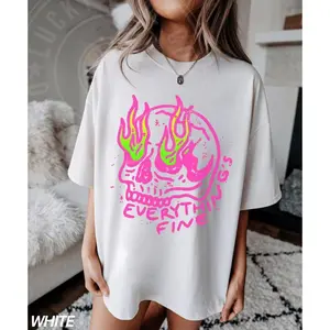 Everything is Fine Shirt, Retro Grunge Shirt, Sarcastic Shirt, Funny Skeleton Shirt, Festival Shirt