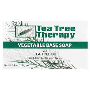 Tea Tree Therapy Vegetable Base Bar Soap with Tea Tree Oil, 1 Bar, 3.9 oz (110 g)