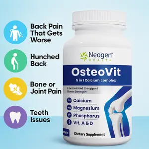 Calcium Supplement for Women | Neogen Health OsteoVit 5-in-1 with Calcium, Magnesium, Zinc, Vitamin D3, K2 & Phosphorus | Bone Health & Bone Density Support | Vegan Non-GMO, 120 Tablets