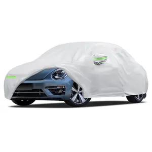 Car Cover Custom Fit for Volkswagen Beetle 2 Door 1998-2019, Migaven Waterproof Full Exterior Cover Sun Rain Protection with Door Zipper Silver