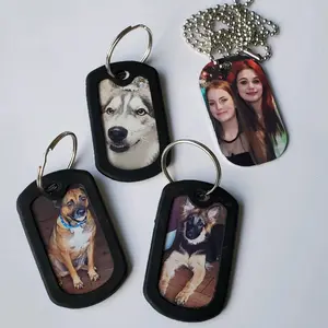 Customized dog tag necklace for people and pets double sided image