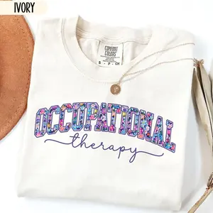 Comfort Colors Occupational Therapy Shirt, Preppy Floral Occupational Therapist Gift, Mental Health Awareness, OT Shirt, OT Assistant Graphic Tees