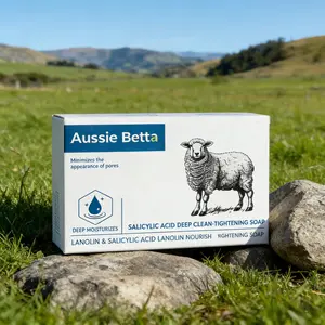 Aussie Betta Lanolin & Salicylic Acid Pore-Tightening Soap Solid Deep Moisturizes Nourishes Facial Cleansing for All Skin Types