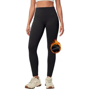 IUGA Women'S Fleece Lined Leggings with Pockets Winter Warm Thermal Leggings for Women High Waisted Yoga Pants IUGA