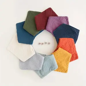 10 Pack Baby Bibs with Snap Fastening, Soft Absorbent Waterproof Drool Bibs for Infants, Multi-Purpose Design, Durable Fabric, Adjustable Bib Straps