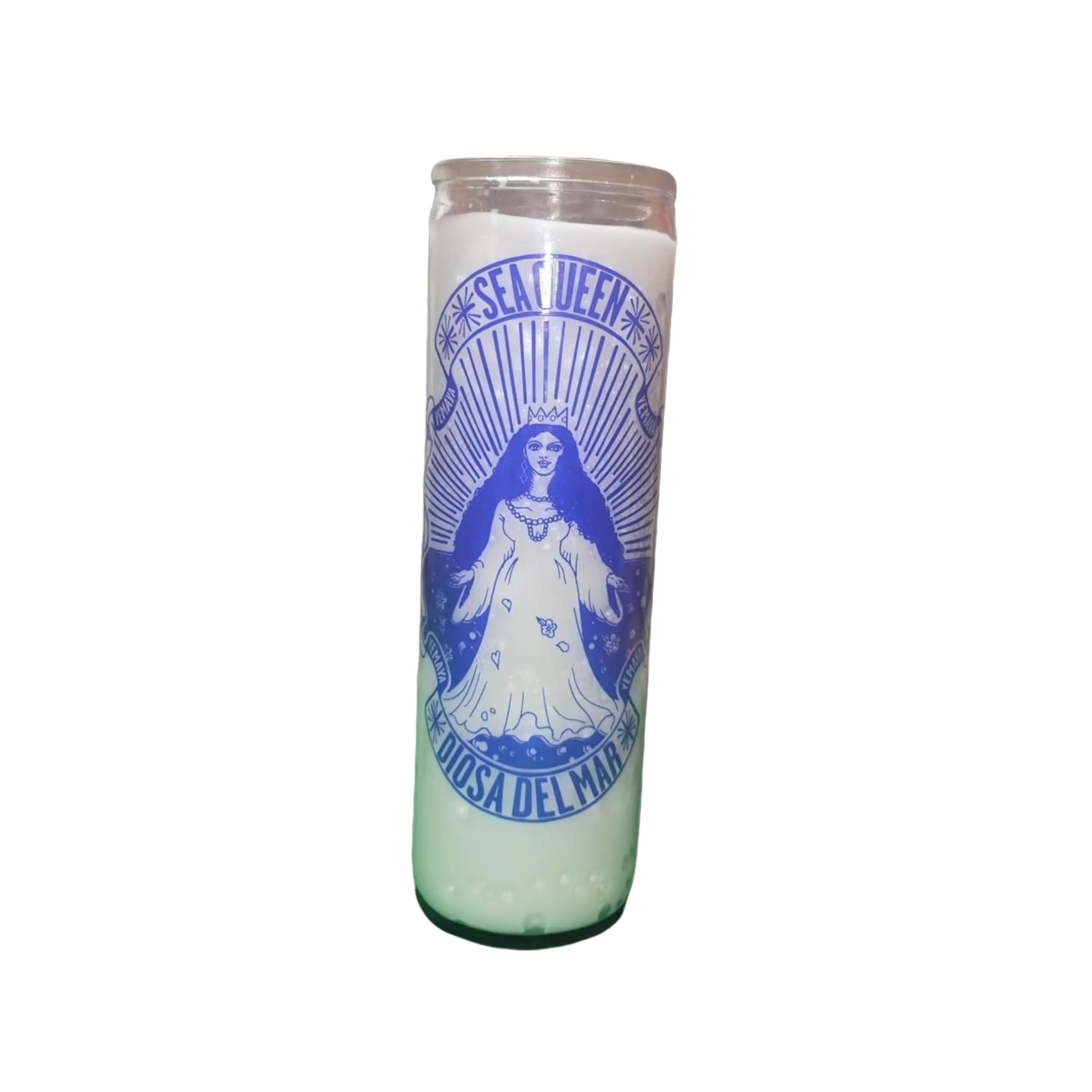 7-Day Yemaya Sea Queen Candle, Spiritual Prayer Candle for Healing, Protection and Emotional Balance