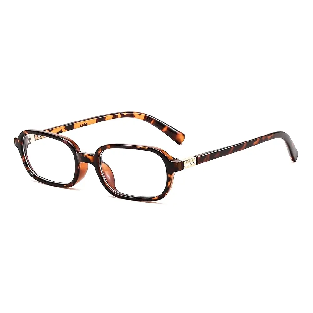 EyeconicFinds Fashion Rectangular Blue Light Glasses for Women Retro Small Frames Vintage Trendy 90s Square Eyeglasses B0255