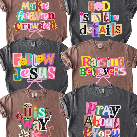 Comfort Colors Preppy Christian Collage Y2K Shirt, Faith Inspired  Shirt, Retro Coquette Positivity Tee, Trendy, Ransom Letter Typography, Christian Faith Tshirt